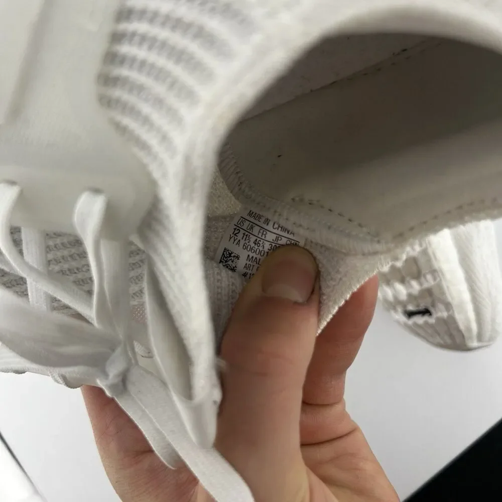 Used Adidas UltraBoost 20 Triple White 12 Running Cross Training Casual Shoes